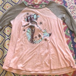 Justice reversible sequin shirt